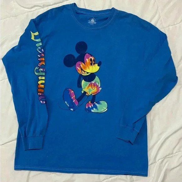 Disney Tops - Disneyland Mickey Mouse Tie Dye Long Sleeve Shirt